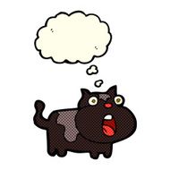 cartoon shocked cat with thought bubble N6
