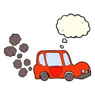 cartoon car with thought bubble N22