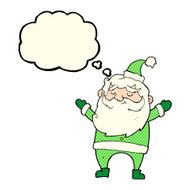 cartoon happy santa claus with thought bubble N17