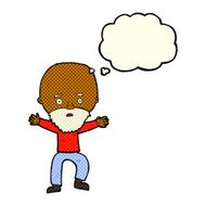 cartoon panicking old man with thought bubble N6