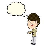 cartoon shocked man with thought bubble N59