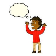 cartoon excited boy with thought bubble N78