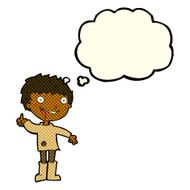 cartoon excited boy with thought bubble N79