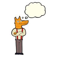cartoon funny fox with thought bubble N3