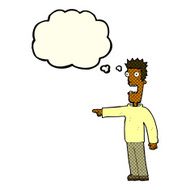 cartoon terrified man with thought bubble N117
