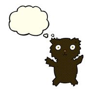 cartoon black bear with thought bubble N34