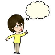 cartoon woman arguing with thought bubble N6
