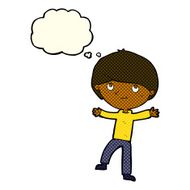 cartoon excited boy with thought bubble N81