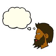 cartoon man with beard thought bubble N4