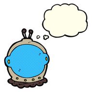 cartoon astronaut helmet with thought bubble N13