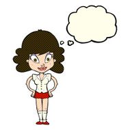 cartoon pretty woman with thought bubble N145