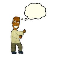 cartoon angry old man with thought bubble N72