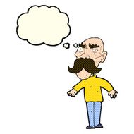 cartoon angry old man with thought bubble N73