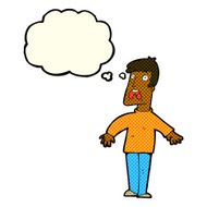 cartoon terrified man with thought bubble N119