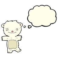 cartoon polar bear cub with thought bubble N40