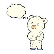 cartoon polar bear cub with thought bubble N41