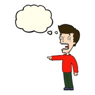 cartoon terrified man with thought bubble N120