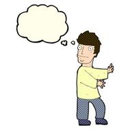 cartoon nervous man with thought bubble N72