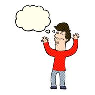 cartoon nervous man with thought bubble N74
