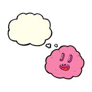 cartoon spooky cloud with thought bubble N3