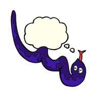 cartoon hissing snake with thought bubble N7