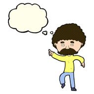 cartoon seventies style man disco dancing with thought bubble N6