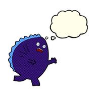 cartoon monster with thought bubble N26