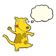 cartoon happy dog with thought bubble N50