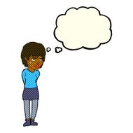 cartoon woman with plaster on face thought bubble N9