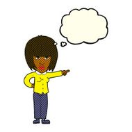 cartoon pointing annoyed woman with thought bubble N5