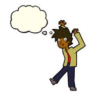 cartoon excited boy with thought bubble N83