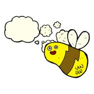 cartoon bee with thought bubble N15
