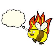 cartoon bee with thought bubble N16