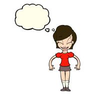 cartoon pretty woman with thought bubble N146