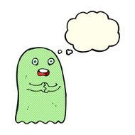 funny cartoon ghost with thought bubble N49