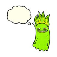 funny cartoon ghost with thought bubble N53