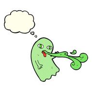 funny cartoon ghost with thought bubble N54