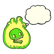 cartoon halloween flame border with thought bubble N3