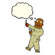 cartoon mechanic with thought bubble N5