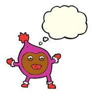 cartoon funny creature with thought bubble N15
