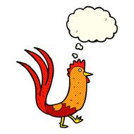 cartoon cockerel with thought bubble N16