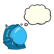 cartoon astronaut helmet with thought bubble N14