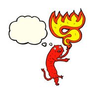 cartoon gross little monster with thought bubble N6