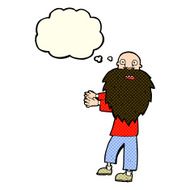 cartoon bearded old man with thought bubble N19