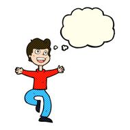 cartoon excited boy with thought bubble N84