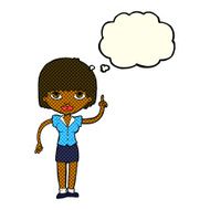 cartoon woman with idea thought bubble N135