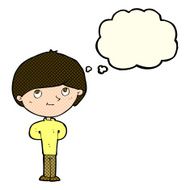 cartoon happy boy with thought bubble N120