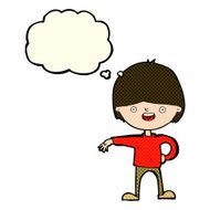 cartoon happy man with thought bubble N242