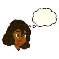 cartoon pretty woman with thought bubble N148