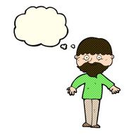 cartoon happy man with thought bubble N243